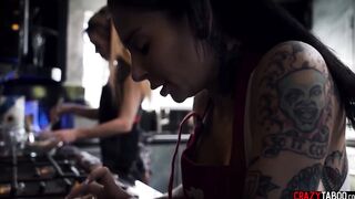 Soak 19 yo Maya Woulfe used by a perverted lesbo Aiden