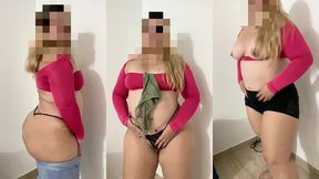 thong, panties or shorts? real homemade with big ass blonde