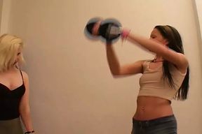 Sweet blonde German teen loves doing anal in the gym