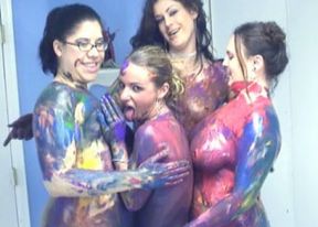 Madalyn & LuLu's body paint party