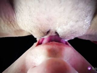 POV Closeup Licking Creamy Twat and Love Button.Real Palpitating Squirt Climax