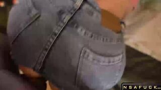 Fucked Hottie through Hole in new Jeans