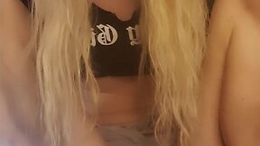 Sissy swallows own cum after dildo use in chastity