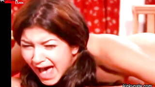 Spanking her slutty stepdaughter