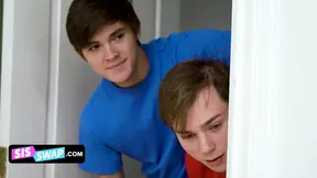 Bisexual girlfriends surprise their boyfriends with a wild swap