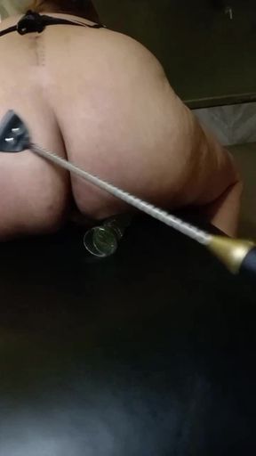 Cow slut has an orgasm while being spanked