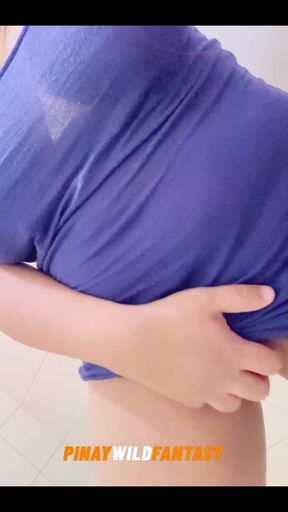 Pinay Wife Teasing with Her Big Milky Boobs and Tight Hairy Pussy | Do You Want to Fuck Me?