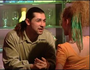 The Bravest of the Three Girlfriends in the Billiard Salon Gets a Blowjob From the Boss DJ