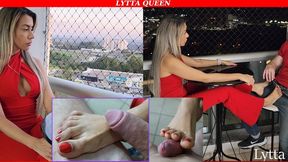 Lytta cheats doing a Sexy Cafe Footjob On Tinder date - FOOTJOB - CBT - SOLEJOB - TOEJOB - SMELLY FEET - FOOT WORSHIP - SWEATY FEET - HIGH HEELS - rere
