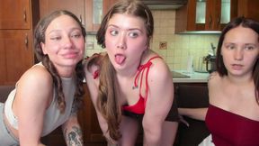 kiss first between us and then daddy come and kiss us all deeply and fuck us, we beg you for it