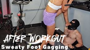 Sweaty Workout Foot Gag with Domina Bianca