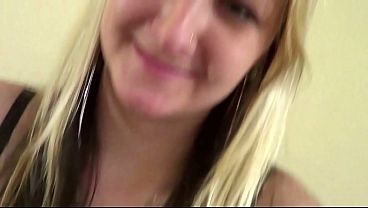 Blonde sucks huge dick and get railed for fuck casting session