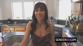 Sexy TS slut Nikki Jade Taylor licks and fucks a milfs pussy