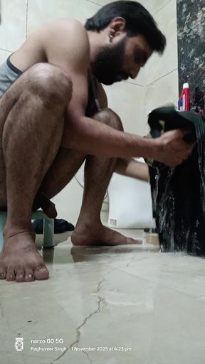 Indian desi boy show shower  time