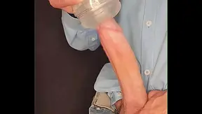 Curved BWC stuffs a clear fleshlight