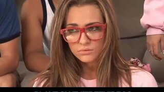 Gorgeous sorority pledge attends her very first college fuck-a-thon