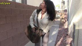 desperate to pee asian pissing her pants