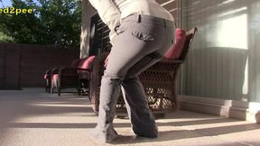 desperate to pee asian pissing her pants