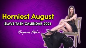 Horniest August: slave Task Calendar 2026