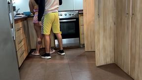 My stepmother, that bitch, gives me her ass in the kitchen