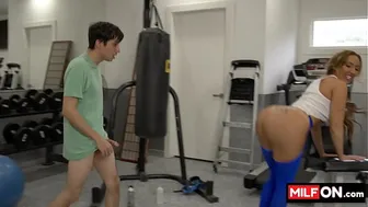Teen boy fucking two horny big tit mature sluts in the gym - Ryan Keely, Richelle Ryan, Ricky Spanish
