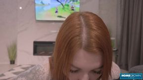 Watch Kate Utopia's natural boobs bounce while she gives POV blowjob and deepthroats