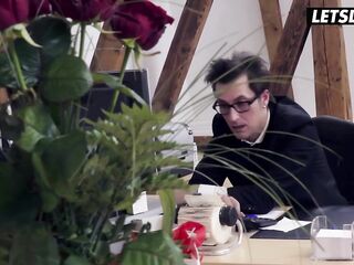 Valentine's Day Office Affair with Sexy Secretary & Big Jock Boss - LETSDOEIT