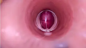 Hot female creampied with deep male cum