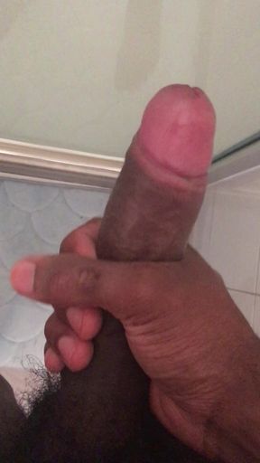 UK Big Black Cock Solo having a play