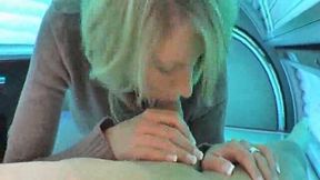 Blonde chick from solarium saloon gives me handjob