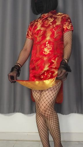 Sis-k Fishnet Bodysuit Ep2: Chinese Dress