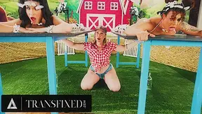 TRANSFIXED - Farmer Tommy King Gets DPed By Eva Maxim Zariah Aura After Milking Their Cum