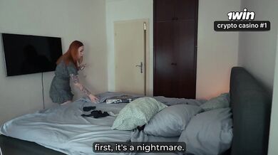 Hot stepmom stuck under the bed while her stud stepson fucks her hard with a creampie