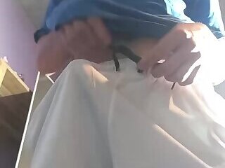 Dude Gets a Boner While Changing Clothes