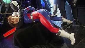 Thick Superheroine Bound Face Down And Vibed