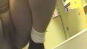 Perfect upskirt view of my wife's sweet shaved meaty snatch