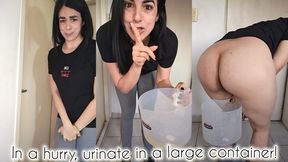 In a hurry, urinate in a large container!