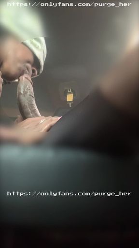 Cum in Her Throat in Front of Her House