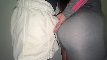 Big-ass Woman Touches a Stranger's Cock