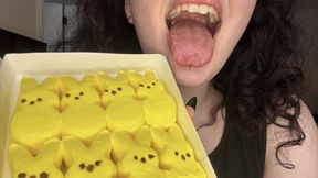 Giant Transforms Her Friends Into Peeps and Demolishes Them
