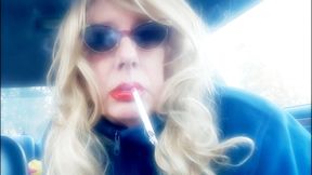 SMOKING VIRGINIA SLIMS 120 MENTHOLS IN MY RIDE