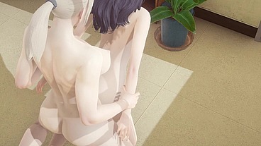 Hentai Uncensored - Futanari fucks Shoko in library - Japanese Asian Manga Anime Game Porn