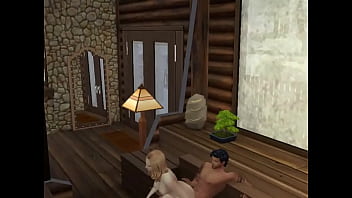 Fucking a cute blonde in a sauna