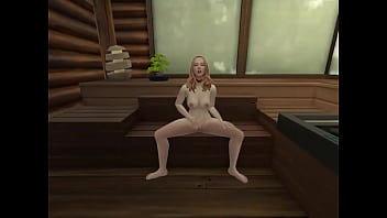 Fucking a cute blonde in a sauna