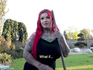 Public Agent Sabien Demonia Gets her Large Bazookas out and Cunt Screwed