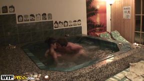 Nessa Devil in hot amateur couple having hardcore sex in a pool