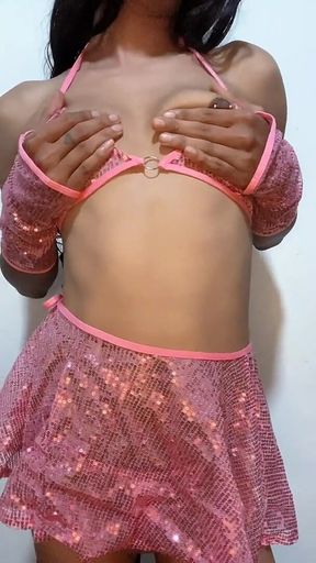 Shemale in Chastity Cage