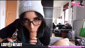 POV Smoke blowjob with German amateur teen - homemade