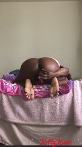 Sensual masturbation in night gown