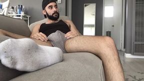 Hairy Arab Muscle Jock Cum and Cam Session